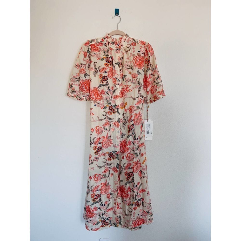Alix of Bohemia Remi Coral Flower Dress L - Picture 9 of 12
